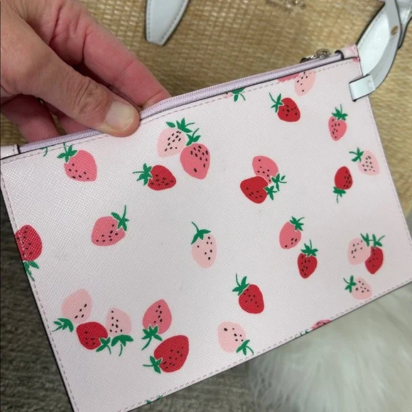 Kate Spade Tan Straw Tote with White and Pink Accents - Picture 14 of 17